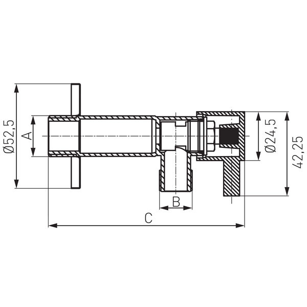 Ferro Z1234C Γωνιακός Διακόπτης Πλυντηρίου ½ x ¾ Ίντσες