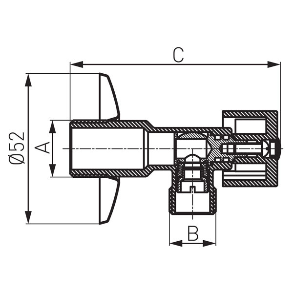 Ferro Z1234Κ Γωνιακός Διακόπτης Πλυντηρίου ½ x ¾ Ίντσες