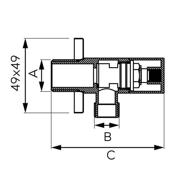 Ferro Z294 Γωνιακός Διακόπτης ½ x ½ Ίντσες