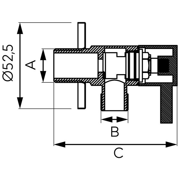 Ferro Z296 Γωνιακός Διακόπτης ½ x ½ Ίντσες