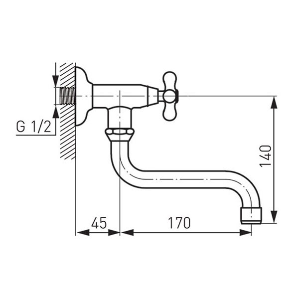 Ferro Retro Z40 Chrome Βρύση Κουζίνας Τοίχου