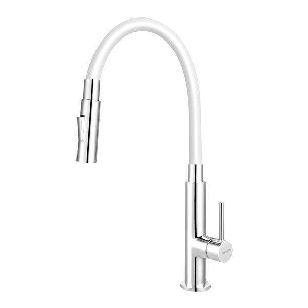 Ferro Zumba Slim 2F BZA43W Chrome / White Μπαταρία Κουζίνας Πάγκου