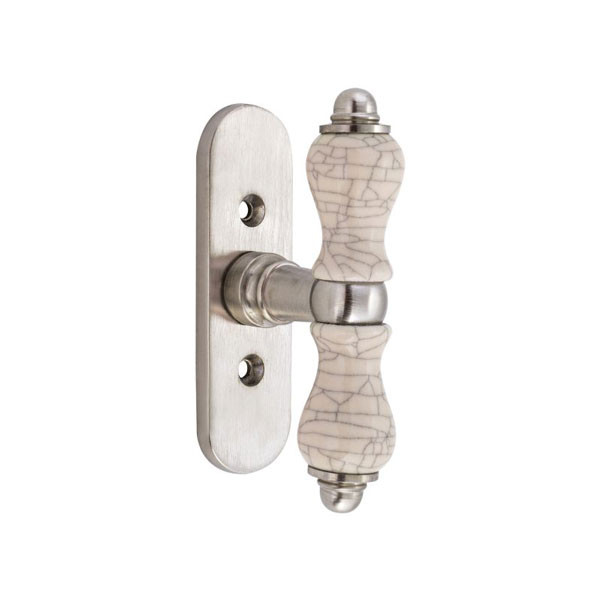 Viometale Vio 08.770.K3 Γρυλόχερο Παραθύρου Νίκελ Ματ / Πορσελάνη Γκρι Κρακελέ