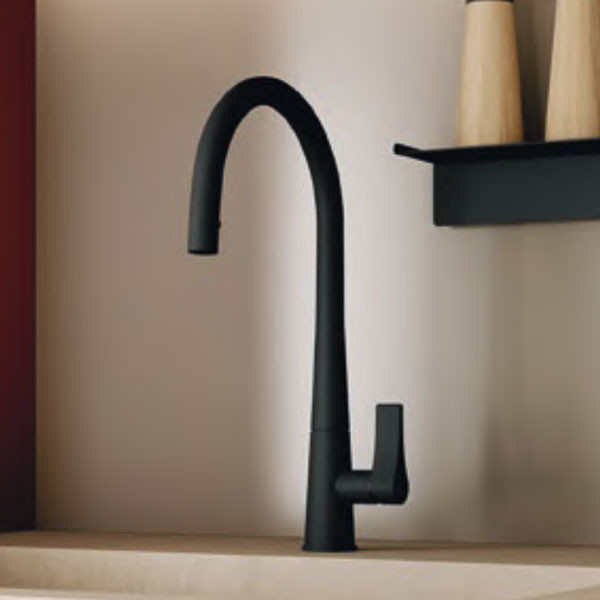 Gessi Proton 17153-299 Matte Black Μπαταρία Κουζίνας Αποσπώμενη