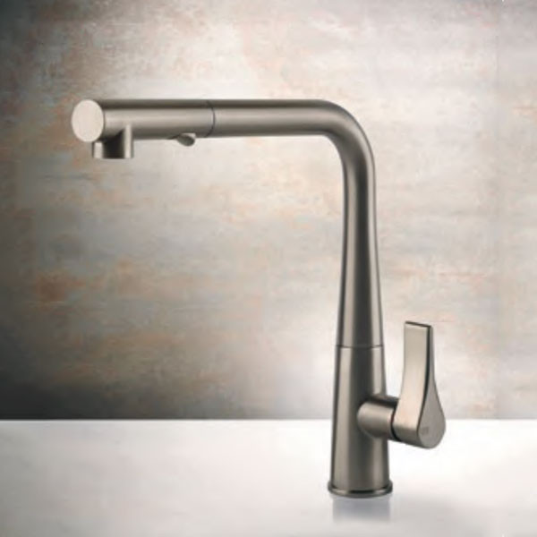 Gessi Proton 17177-149 Inox Finish Μπαταρία Κουζίνας Αποσπώμενη