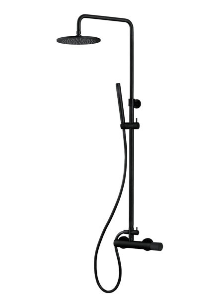 Eurorama Oso 178065-400 Black Matt Στήλη Ντους Με Μπαταρία