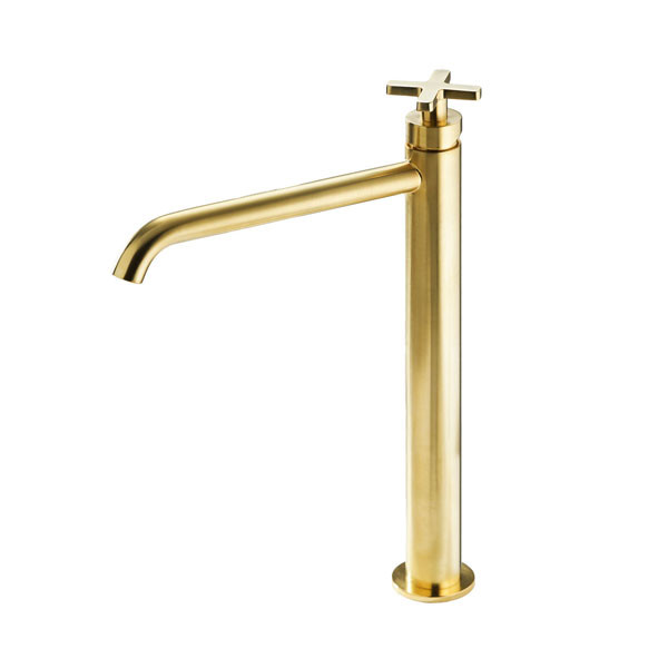 Armando Vicario Elle Cross 38016-201 Gold Brushed Μπαταρία Νιπτήρος Ψηλή