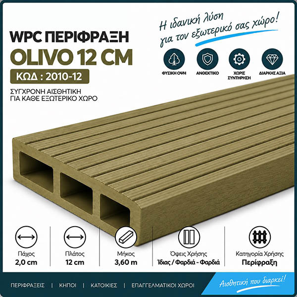 WPC DECK Σανίδα Περίφραξης Olivo 2010-12