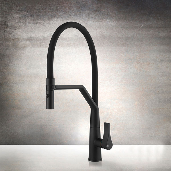 Gessi Proton 17191G-299 Matte Black Μπαταρία Κουζίνας Αποσπώμενη