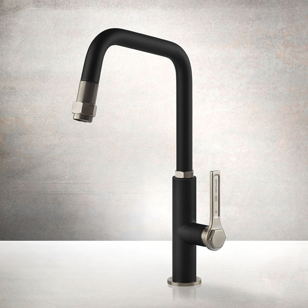 Gessi Officine 60053-599 Inox Finish/Matte Black Μπαταρία Κουζίνας Αποσπώμενη