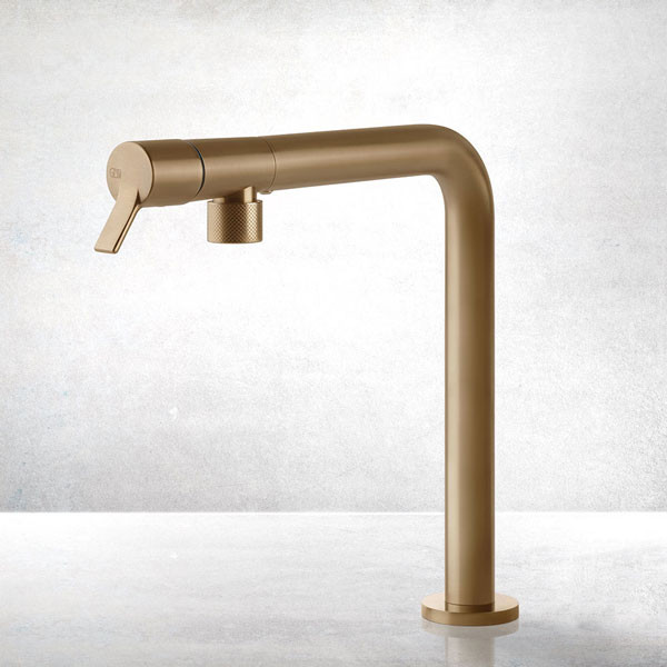Gessi Fisso 60073-726 Warm Bronze Brushed PVD Μπαταρία Κουζίνας Πάγκου