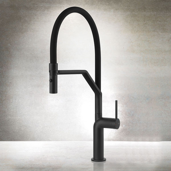 Gessi Stelo 60315-299 Black Matt Μπαταρία Κουζίνας Αποσπώμενη