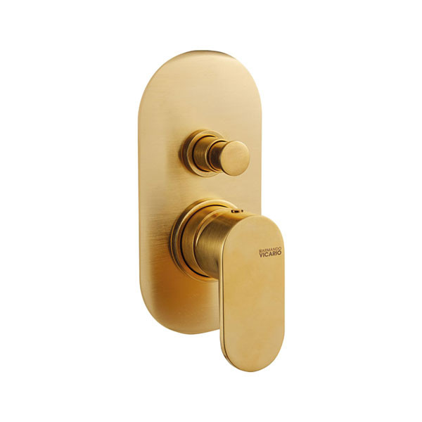 Armando Vicario Slim 500050D-201 Gold Brushed Επιτοίχιος Μίκτης Με Εκτροπέα