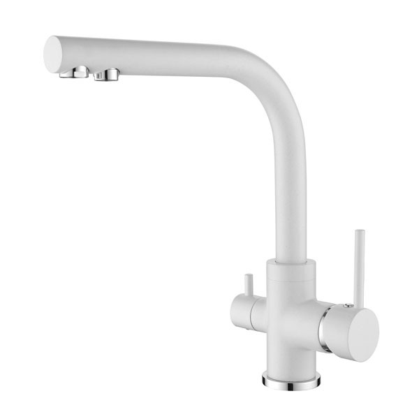 Helika Akvaduo 2663L Alba White Μπαταρία Κουζίνας Πάγκου