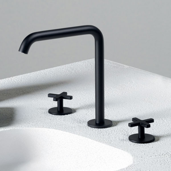 La Torre Elle Cross 38102-400 Black Matt Νιπτήρος Τριών Οπών