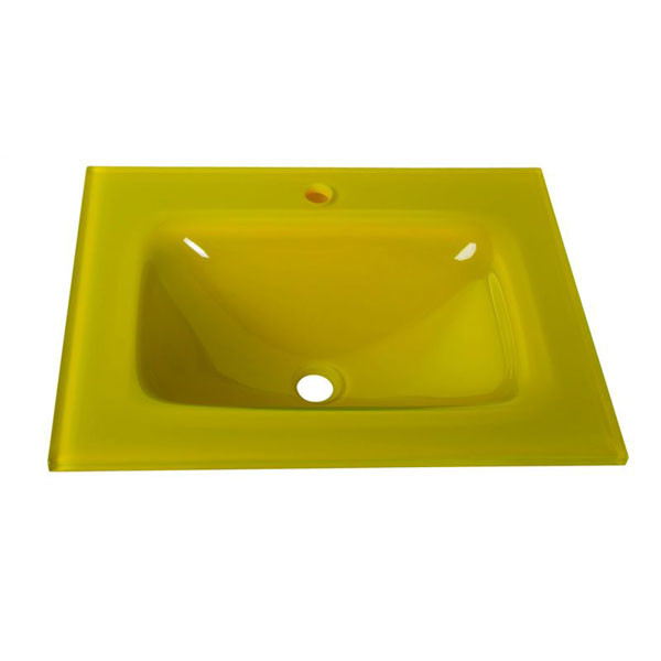 Gloria Glass Yellow 60 409009 Νιπτήρας Γυάλινος Επίπλου