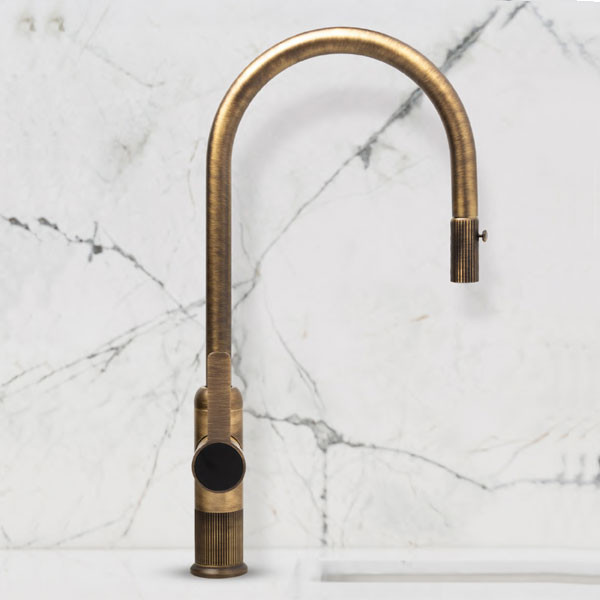 Armando Vicario Lumiere Antique Brass 400785-221 Μπαταρία Κουζίνας Αποσπώμενη