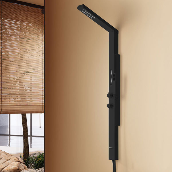 Icos Shower Fina Black Matt Στήλη Ντους Εξωτερικού Χώρου