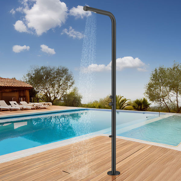 Icos Shower Dona Mix PVD Black Matt Στήλη Ντους Εξωτερικού Χώρου