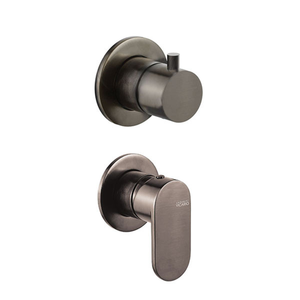 Armando Vicario Slim 500050-410 + 500075-410 Black Brushed Επιτοίχιος Μίκτης Με Εκτροπέα