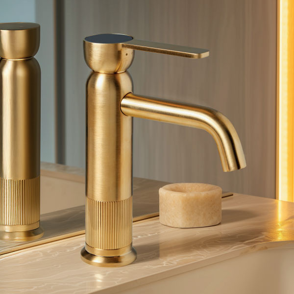 Armando Vicario Lumiere 5166010-201 Gold Brushed Μπαταρία Νιπτήρος Χαμηλή