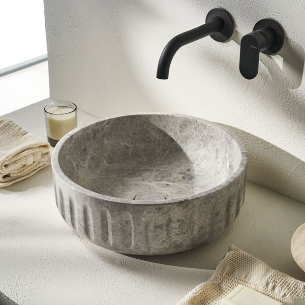 Fossil Orin Marble DF 39-423 Tundra Grey Νιπτήρας Πέτρινος