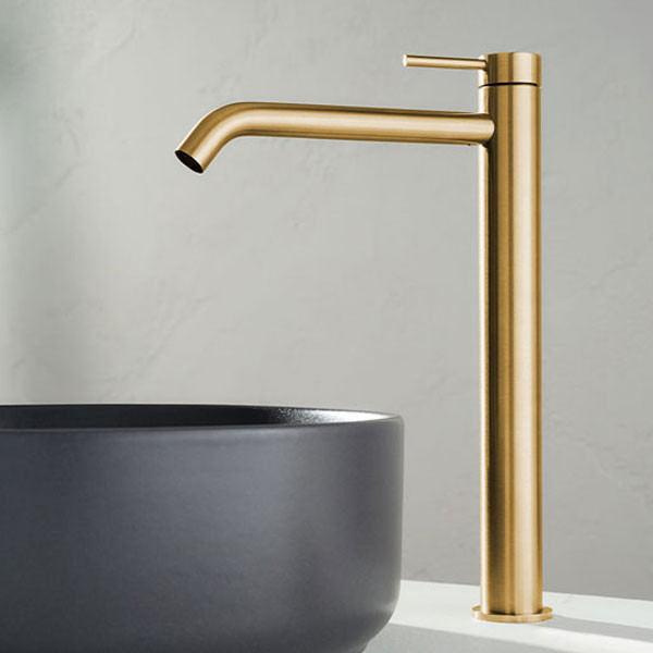 Cora Cosmo 316L 6113-211 PVD Gold Brushed Μπαταρία Νιπτήρος Ψηλή