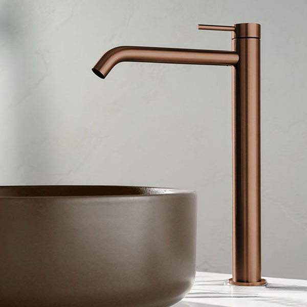 Cora Cosmo 316L 6113-811 PVD Rose Gold Brushed Μπαταρία Νιπτήρος Ψηλή