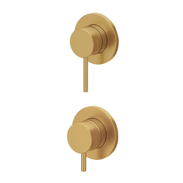 Cora Cosmo 316L 6150-211 + 6151-211 PVD Gold Brushed Επιτοίχιος Μίκτης Με Εκτροπέα