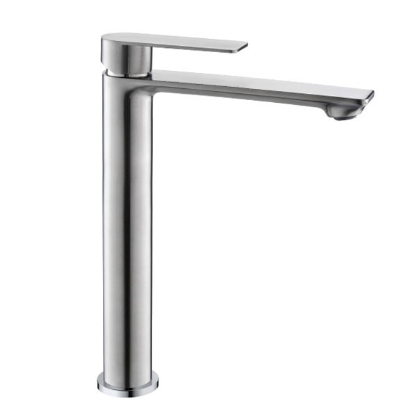 KLS Atena Brush Nickel 690512BN Μπαταρία Νιπτήρος Ψηλή