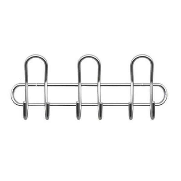 Import K41063/6 Κρεμάστρα Πόρτας Εξαπλή Νίκελ Ματ