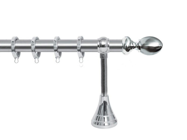 Import Σειρά Α Νο 6 Κουρτινόξυλο Ø25 Νίκελ Ματ / Χρώμιο