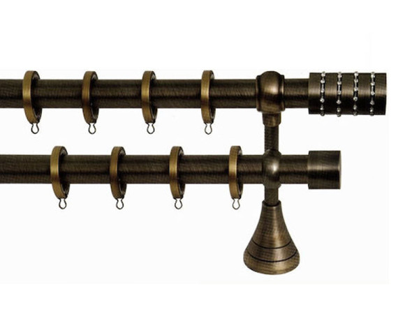 Import Σειρά Α Νο 7 Κουρτινόξυλο Διπλό Με Σωλήνα Ø25 Οξειδέ