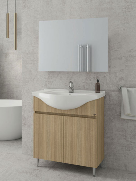 Drop Alfa 75 Slavonia Oak 5FAFM75SO Έπιπλο Μπάνιου Μελαμινικό