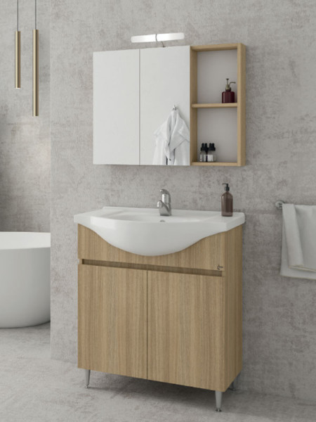 Drop Alfa 75 Slavonia Oak 5FAF075SO Έπιπλο Μπάνιου Μελαμινικό