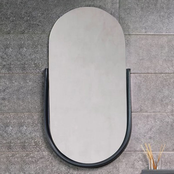 Adamidis Alfa 82 Black Mat Καθρέπτης Μπάνιου Κεραμικός