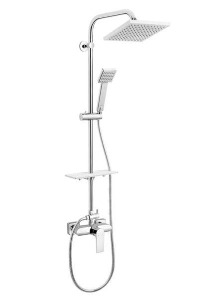 Ferro Algeo Square NP74-BAQ7U Chrome Στήλη Ντους Με Μπαταρία