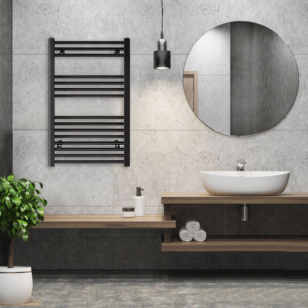 Thermo Alto ALT8040-400 Θερμαντική Πετσετοκρεμάστρα Black 40 X 80