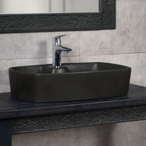 Adamidis Amorgos 60 Black Mat Νιπτήρας Χρωματιστός