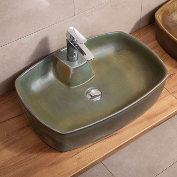 Adamidis Amorgos 60 Olive Mat Νιπτήρας Χρωματιστός