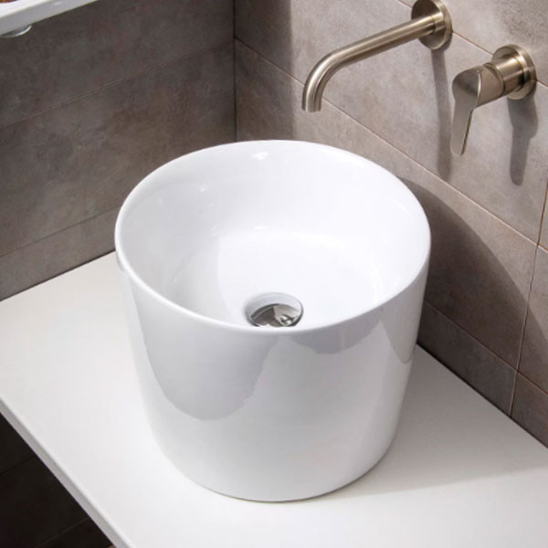 Adamidis Anafi 35 White Gloss Νιπτήρας Eπικαθήμενος