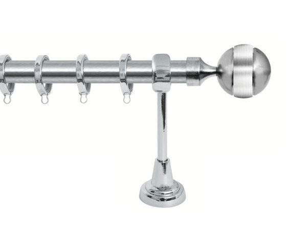 Import Σειρά Β Νο 5 Κουρτινόξυλο Ø25 Νίκελ Ματ / Χρώμιο