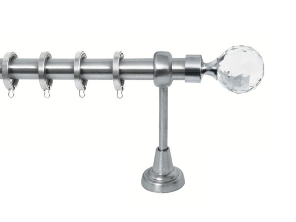 Import Σειρά Β Νο 9 Κουρτινόξυλο Ø25 Νίκελ Ματ / Κρύσταλλο