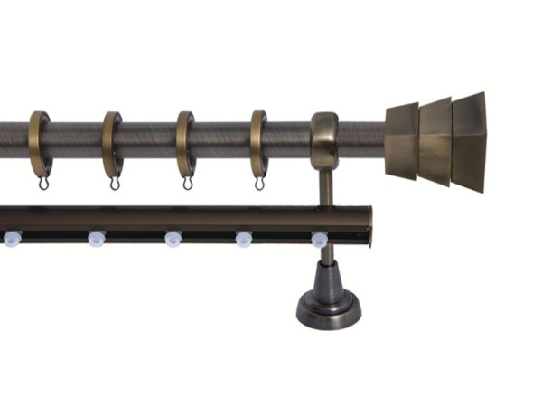 Import Σειρά Β Νο 8 Κουρτινόξυλο Διπλό Με Σιδηρόδρομο Ø25 Οξειδέ