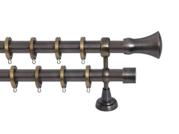 Import Σειρά Β Νο 3 Κουρτινόξυλο Διπλό Με Σωλήνα Ø25 Οξειδέ