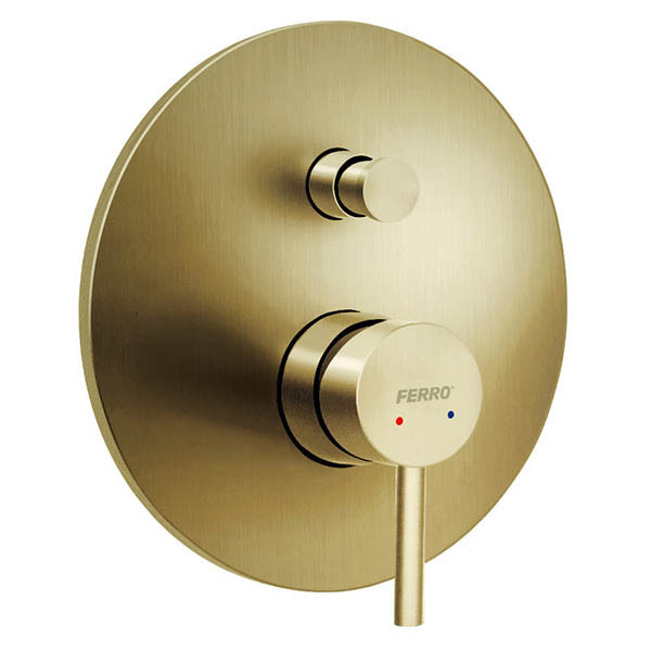Ferro Ciriculus BCK7PBG Brushed Gold Επιτοίχιος Μίκτης Με Εκτροπέα