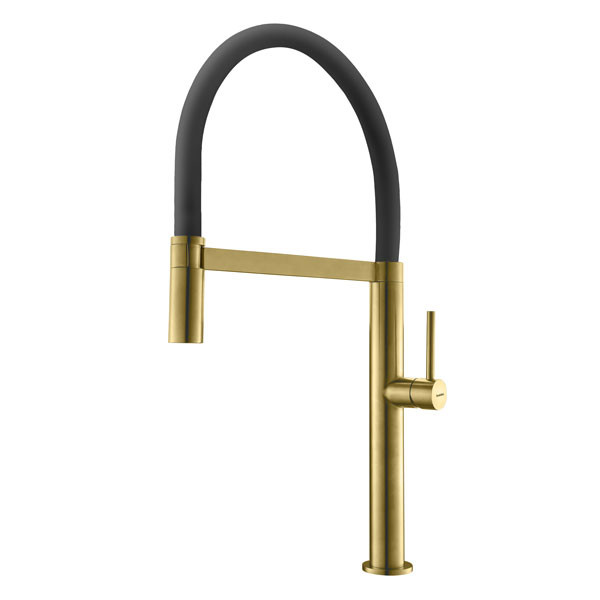 Buades Mika BD.5195421.OCBK Brushed Gold/Black Μπαταρία Κουζίνας Αποσπώμενη