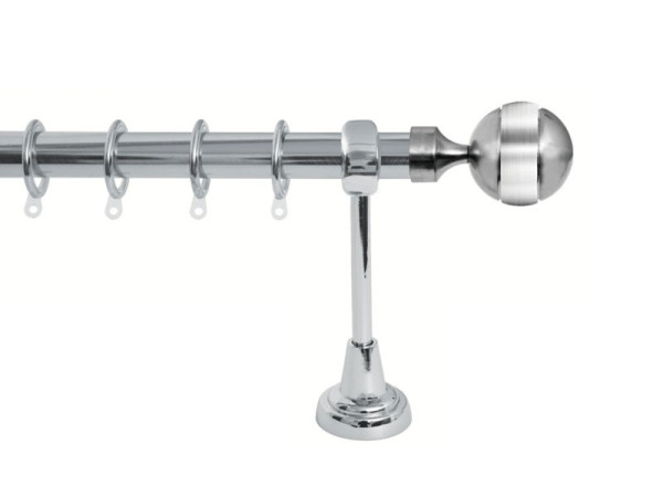 Import Σειρά Γ Νο 5 Κουρτινόξυλο Ø25 Νίκελ Ματ / Χρώμιο