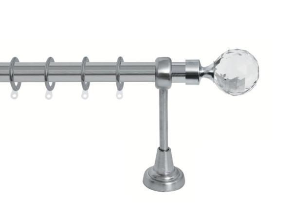 Import Σειρά Γ Νο 9 Κουρτινόξυλο Ø25 Νίκελ Ματ / Κρύσταλλο