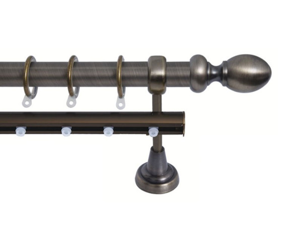 Import Σειρά Γ Νο 6 Κουρτινόξυλο Διπλό Με Σιδηρόδρομο Ø25 Οξειδέ